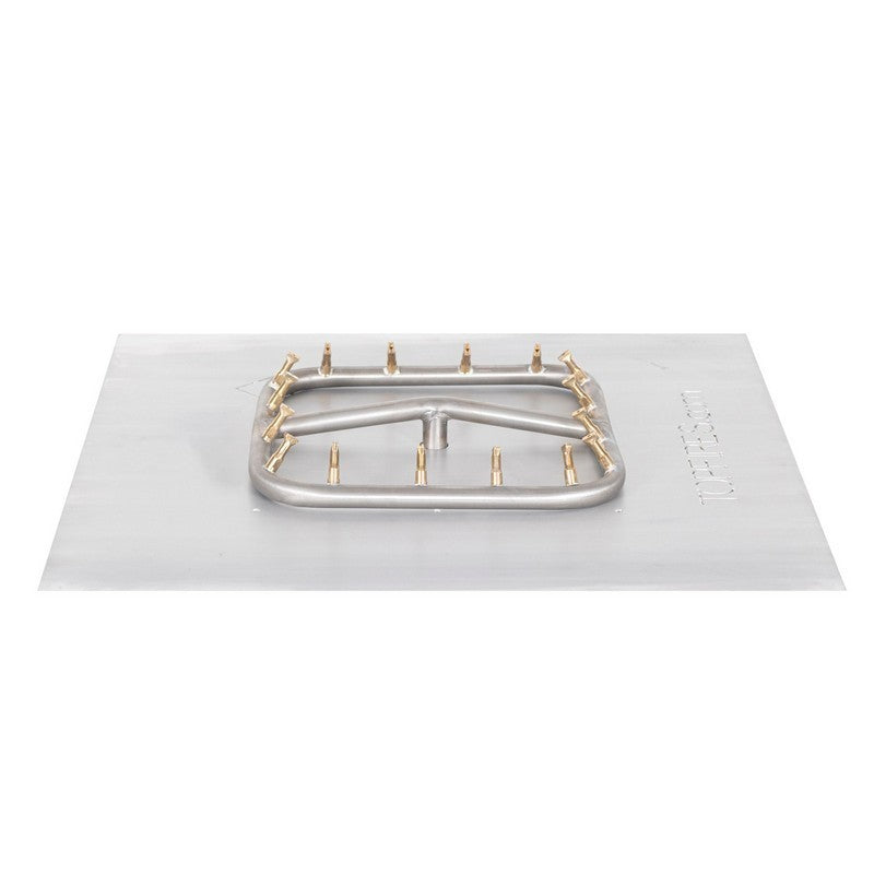 The Outdoor Plus - 24"x24" Square Flat Pan and 18" SS Square Bullet Burner - NG, LP - OPT-BFP24SQSSE110