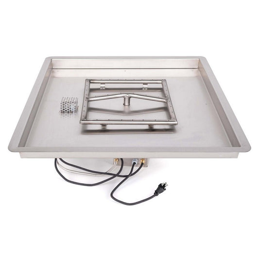 The Outdoor Plus - 48" x 48" Square Drop-in Pan & 36" Square Stainless Steel Burner - NG, LP - OPT-PBS48E110
