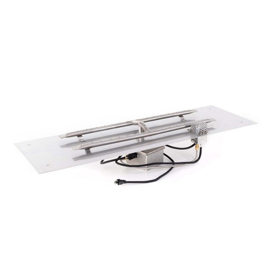 The Outdoor Plus - 42" x 12" Rectangle Flat Pan & 36" x 6" Stainless Steel 'H' Burner - NG, LP - OPT-REFD1242E110