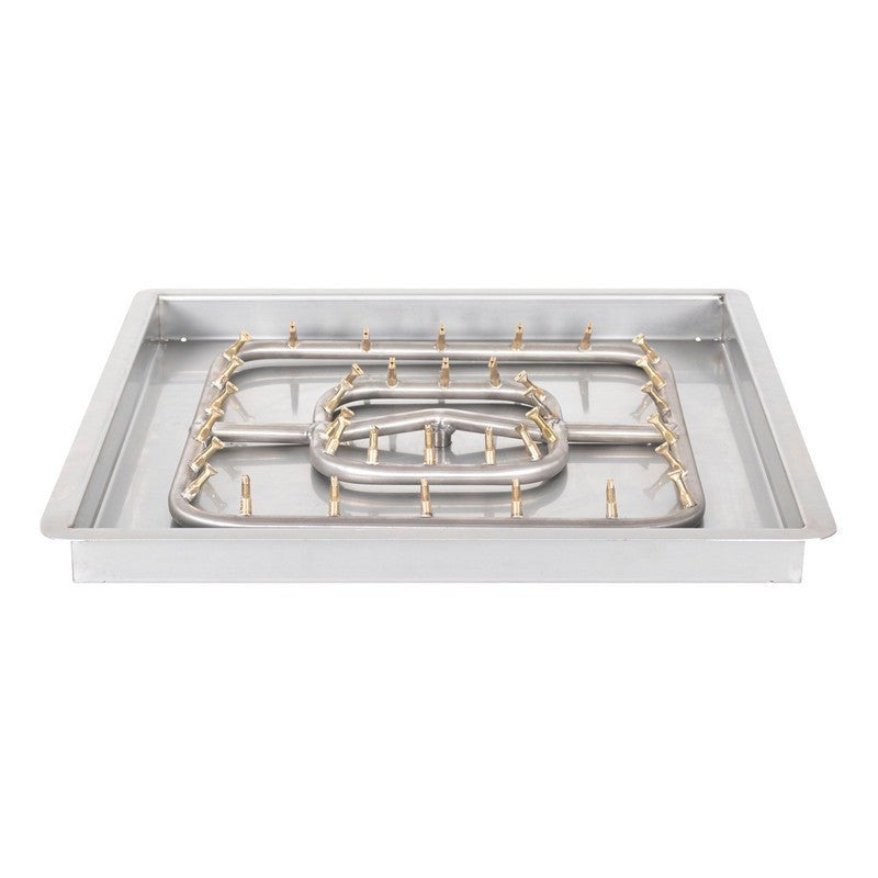 The Outdoor Plus - 18"x18" Square Drop-in Pan and 12" SS Square Bullet Burner - NG, LP - OPT-BP18SQDSSE110