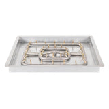 The Outdoor Plus - 24"x24" Square Drop-in Pan and 18" SS Square Bullet Burner - NG, LP - OPT-BP24SQDSSE110