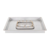 The Outdoor Plus - 12"x12" Square Drop-in Pan and 8" SS Square Bullet Burner - NG, LP - OPT-BP12SQDSS