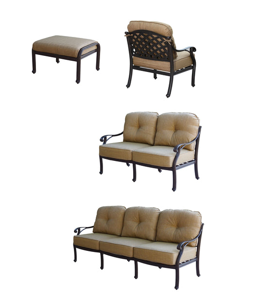 Darlee - Nassau 4-Piece Patio Deep Seating Group with Seat and Back Cushions - DL603
