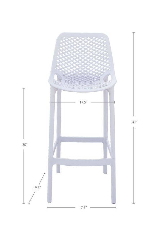 Darlee - All Space - Commercial-Grade Heavy-Duty Resin Polypropylene Bar Stools -  (Set of 4)