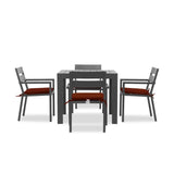 Harmonia Living - Pacifica Classic 4 Seat Square Dining Set - Slate | PAC-SL-SET510