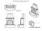 American Fyre Designs - Phoenix 63-Inch Vent-Free Outdoor Gas Fireplace | 117