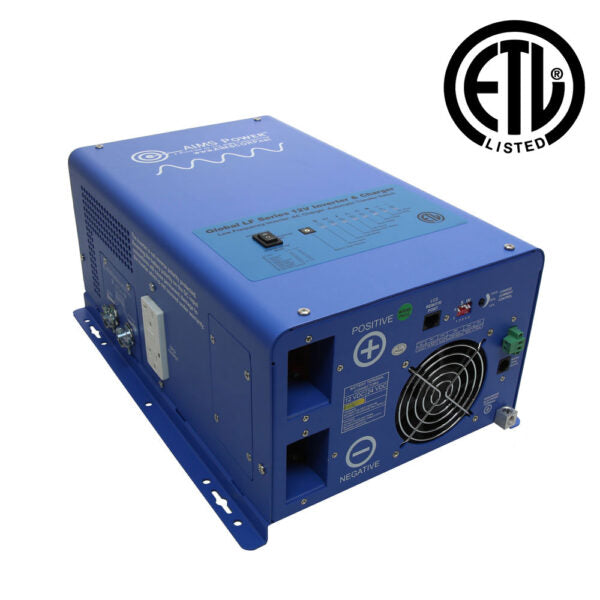 Aims Power - 1500 Watt Pure Sine Inverter Charger - ETL Listed to UL 458 - 12 VDC 120 VAC 50/60Hz - PICOGLF15W12V120V