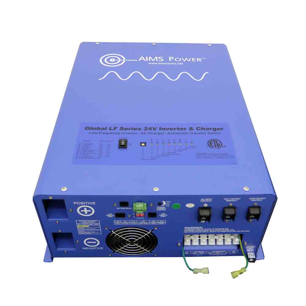 Aims Power - 6000 Watt Pure Sine Inverter Charger ETL Listed to UL 458 - 24 VDC 120 VAC 50/60Hz - PICOGLF6024120UL