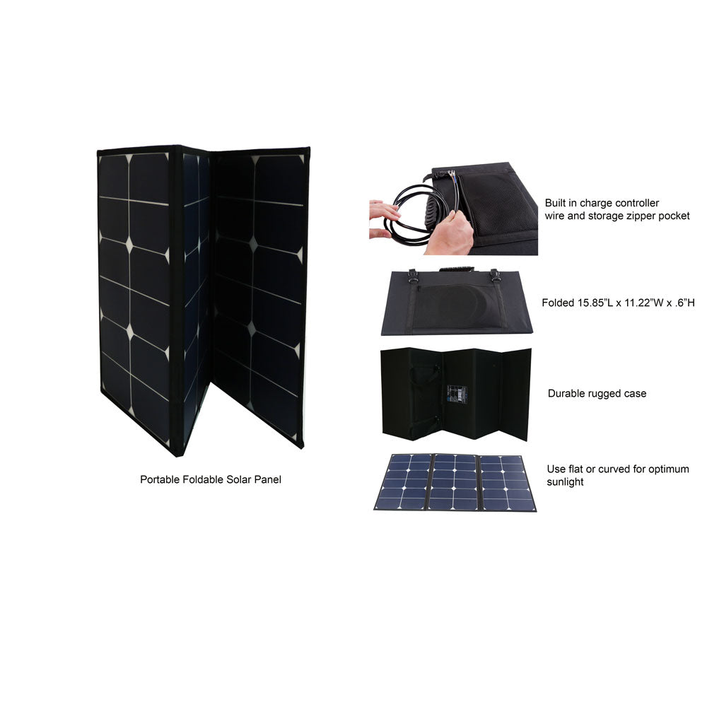 Aims Power - 60 Watt Tri Fold Solar Panel with attached case - PV60CASE