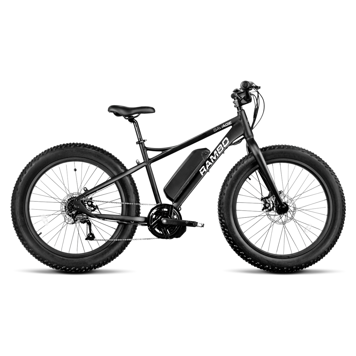 Rambo - The Savage 750W Full Frame Electric Bike w/ Free Both Fenders, Front Rack XP and Rear XL Luggage Rack