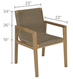 Royal Teak Collection | Teak and Rope Admiral Dining Chair [ADCH]