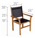 Royal Teak Fabric Collection Captiva Sling Stacking Chair