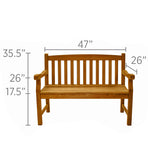 Royal Teak Collection Classic Two-Seater Bench – CC2S