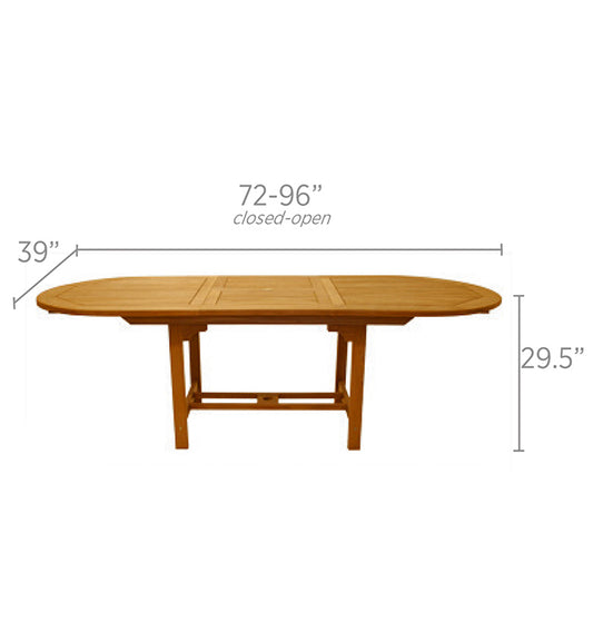 Royal Teak Collection | Medium Oval Family Expansion Table - FEO8