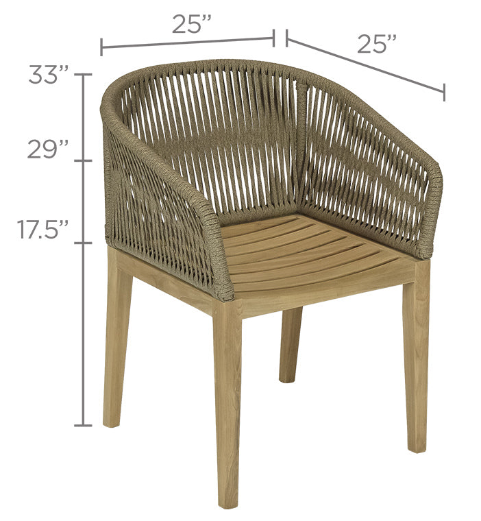 Royal Teak Collection | Teak Malibu Dining Chair Desert Sand [MALCH]