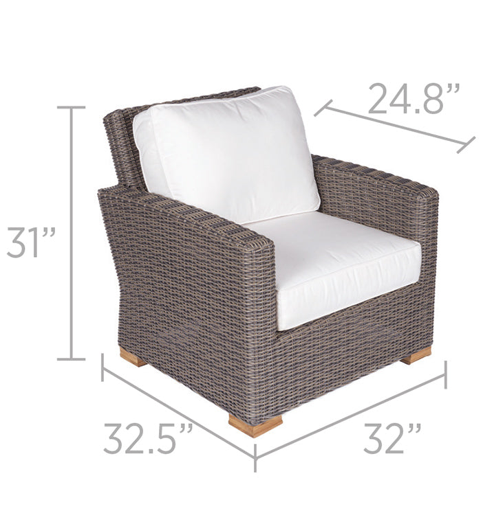 Royal Teak Fabric Collection Sanibel Wicker Club Chair – SBCC