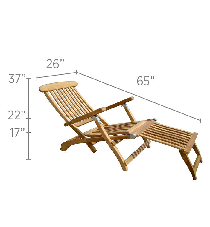 Royal Teak Collection Steamer Adjustable Chaise Lounger – STML