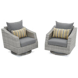 RST Brand - Cannes All-Weather Wicker Motion Patio Lounge Chair with Sunbrella Charcoal Gray Cushions (2-Pack)