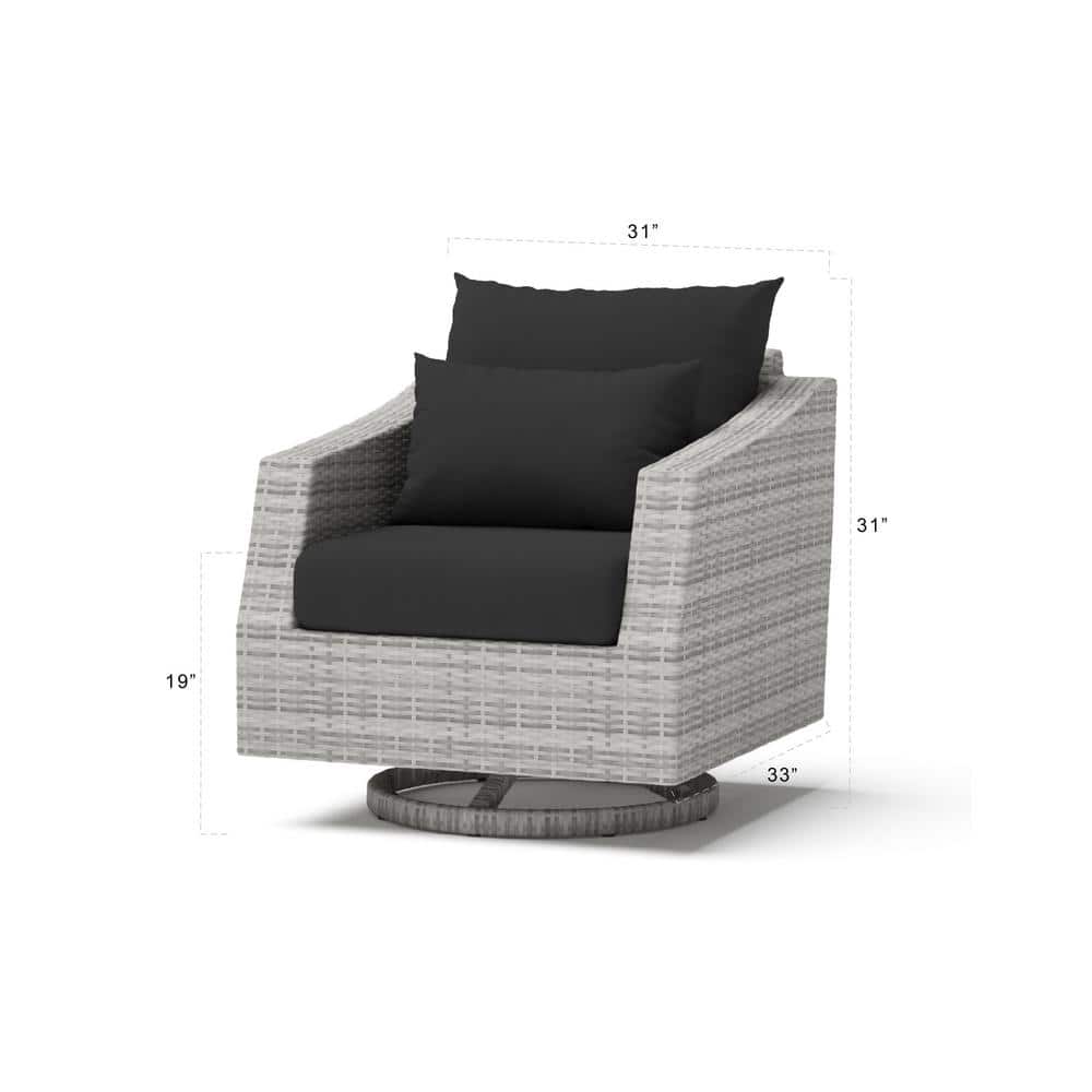 RST Brand - Cannes All-Weather Wicker Motion Patio Lounge Chair with Sunbrella Charcoal Gray Cushions (2-Pack)