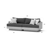 Portofino Comfort Gray 5-Piece Aluminum Patio Conversation Sectional Seating Set with Sunbrella Laguna Blue Cushions