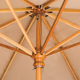 Woodline - 13’ Round Pulley Lift Umbrella, Aluminum/Eucalyptus - Bravura, Safari - SA40RE