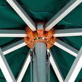 Woodline - 13’ Round Pulley Lift Umbrella, Aluminum/Eucalyptus - Bravura, Safari - SA40RE