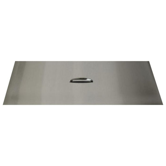 The Outdoor Plus - Brushed Stainless Steel Rectangle Fire Pit Cover, 92x12-Inch - OPT-RC1292