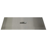 The Outdoor Plus - 18" x 44" Rectangular Stainless Steel Cover - Stainless Steel Handle - OPT-RC1844