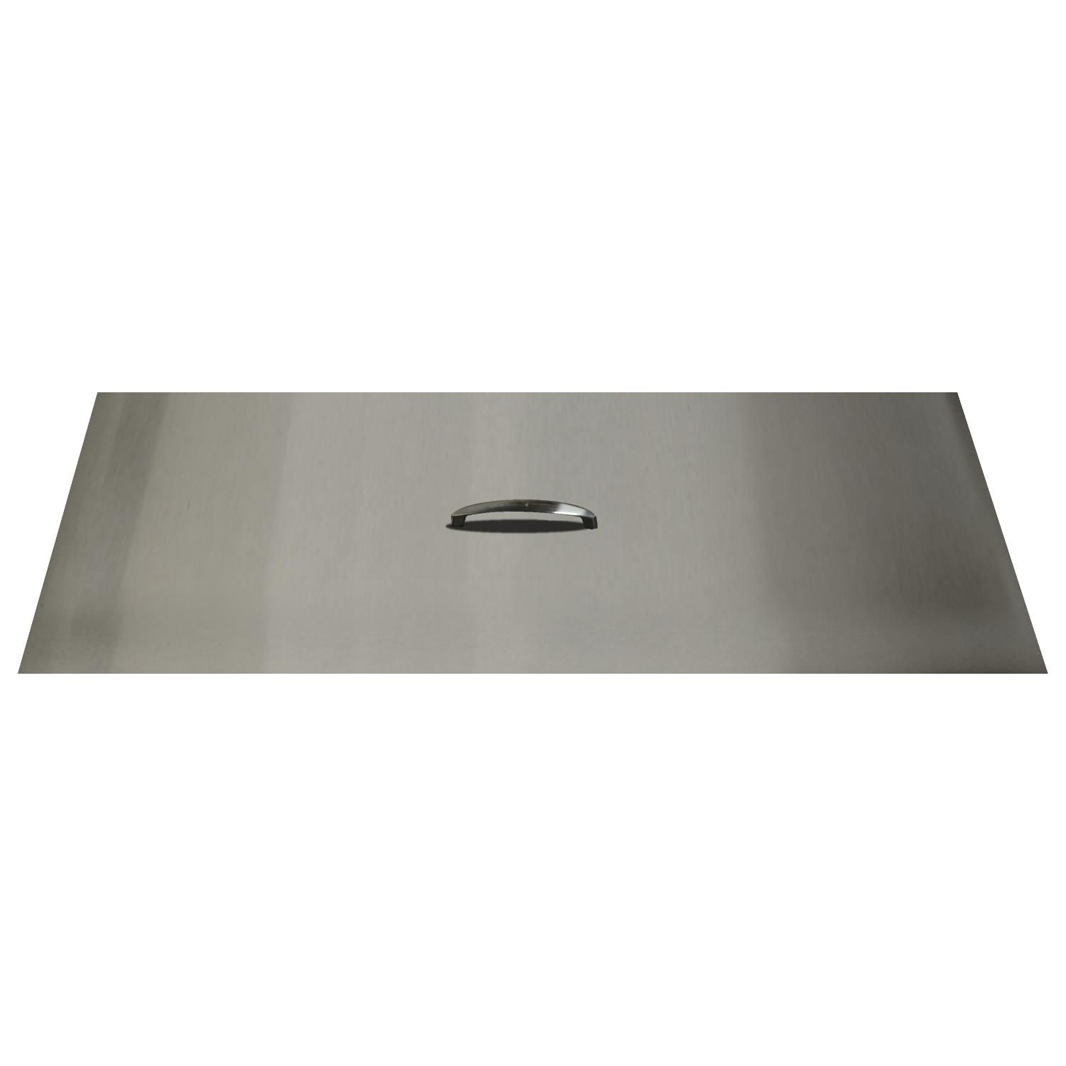 The Outdoor Plus - Brushed Stainless Steel Rectangle Fire Pit Cover, 40x10-Inch - OPT-RC1040
