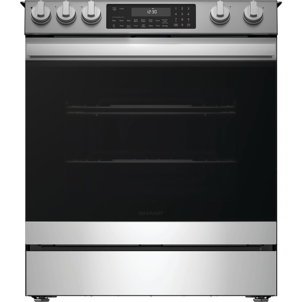 Sharp - 6.3 CF / 30" Electric Slide-In Range, Convection, AirFry - SSR3065JS
