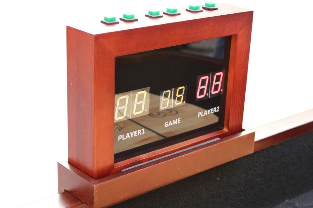 2-Player Electronic Score Board available in Oak, Cherry, Espresso, Mahogany | ElecScore