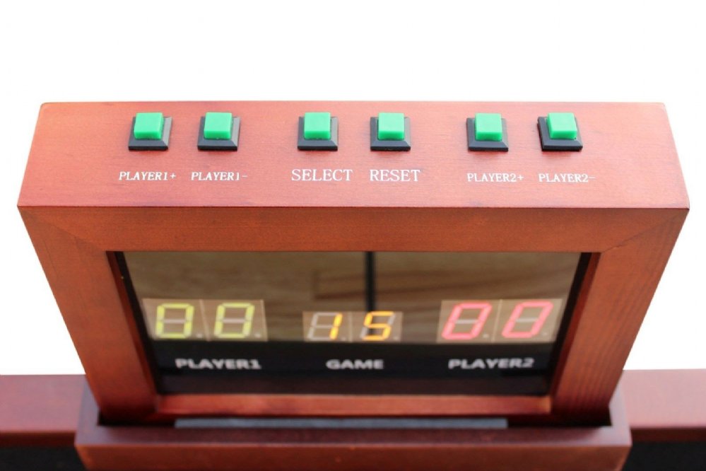 2-Player Electronic Score Board available in Oak, Cherry, Espresso, Mahogany | ElecScore