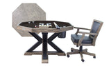 "The Weathered" 3 in 1 Table - Octagon 54" w/Bumper Pool with SLATE bed in Desert Sand | WEA-54-DS