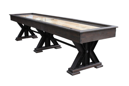 The Weathered" Shuffleboard Table in Black Oak - available in 12, 14, 16, 18, 20 & 22 foot