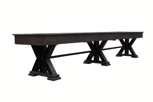 The Weathered" Shuffleboard Table in Black Oak - available in 12, 14, 16, 18, 20 & 22 foot