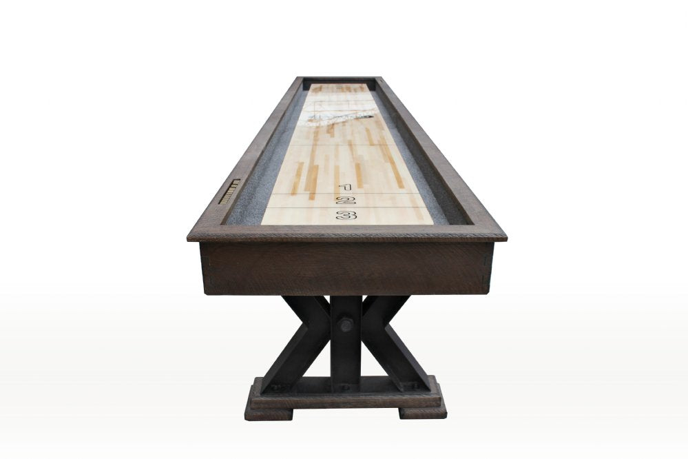 The Weathered" Shuffleboard Table in Black Oak/Desert Sand - available in 12, 14, 16, 18, 20 & 22 foot