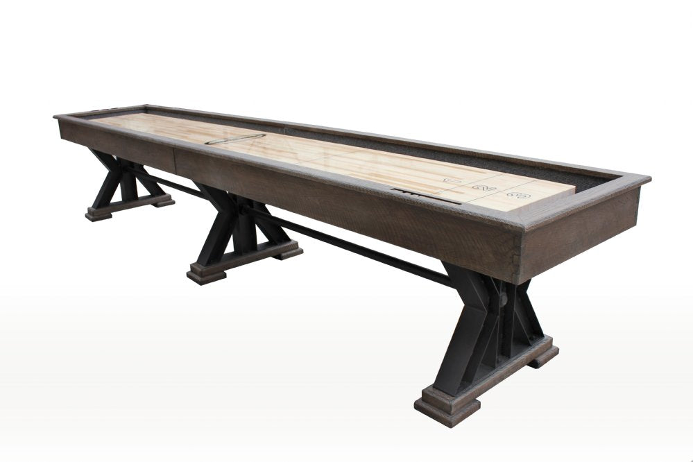 The Weathered" Shuffleboard Table in Black Oak/Desert Sand - available in 12, 14, 16, 18, 20 & 22 foot