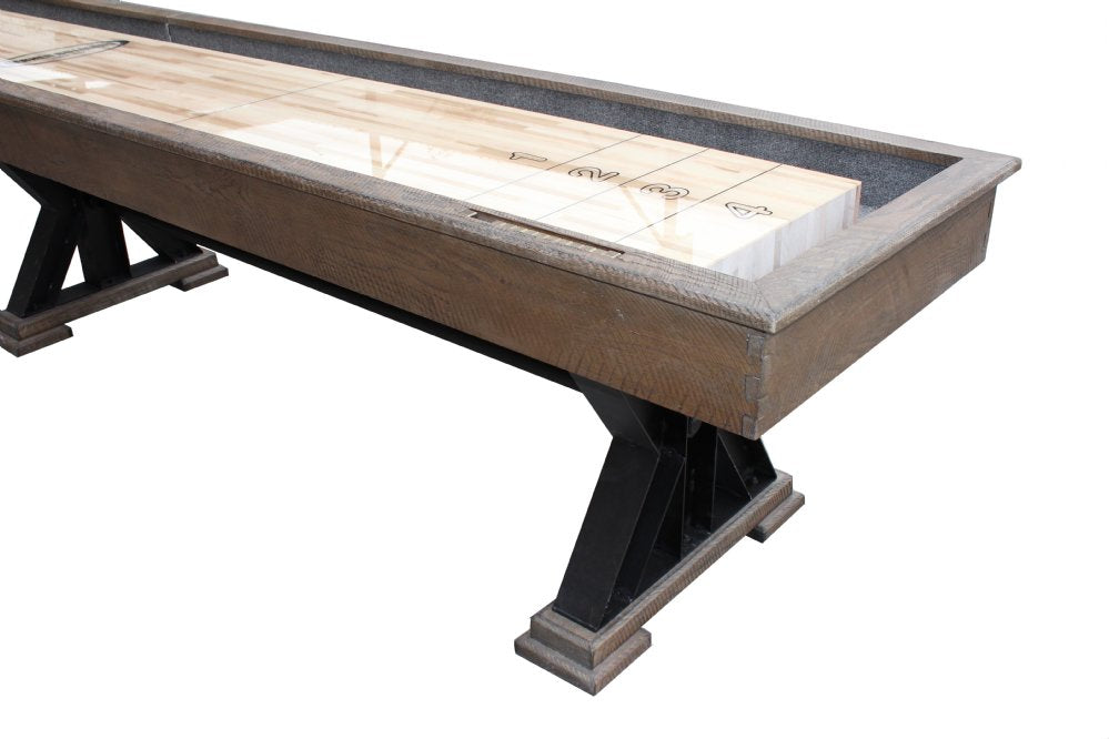 The Weathered" Shuffleboard Table in Black Oak/Desert Sand - available in 12, 14, 16, 18, 20 & 22 foot