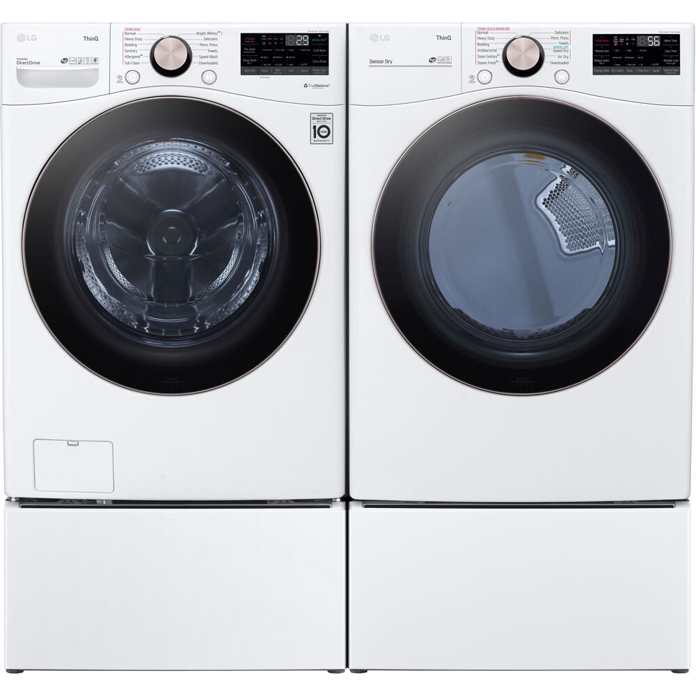 LG - 4.5 CF Front Load Washer (WM4000HWA) & 7.4 CF Gas Dryer (DLGX4001W) - WM4000HWA-G-KIT