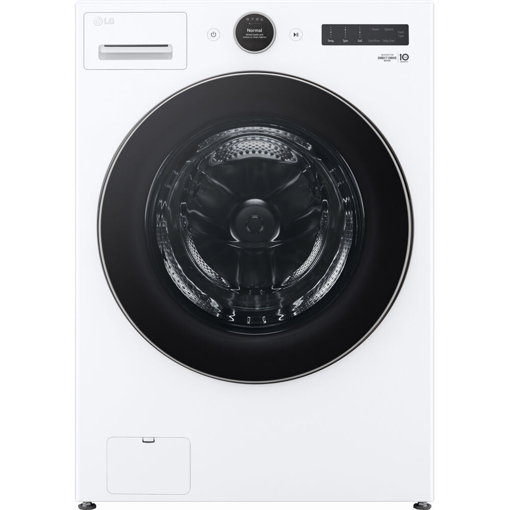 LG - 4.5 CF Ultra Large Capacity Front Load Washer with AIDD, Steam, Wi-Fi - WM5500HWA