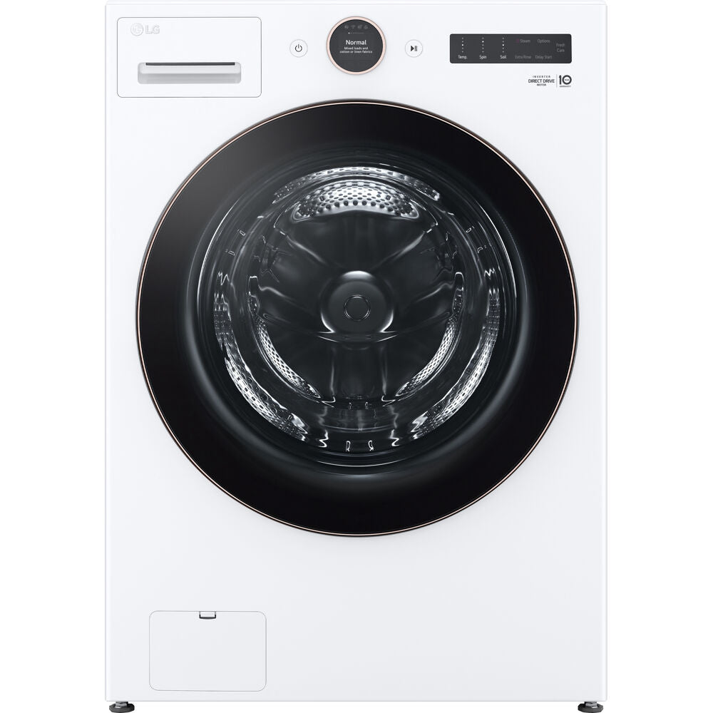 LG - 5.0 CF Ultra Large Capacity Front Load Washer, TurboWash360, Steam, Wifi - WM6500HWA
