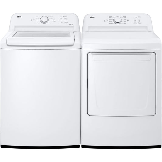 LG - 4.1 CF Top Load Washer (WT6105CW) & 7.3 CF Gas Dryer (DLG6101W) - WT6105CW-G-KIT