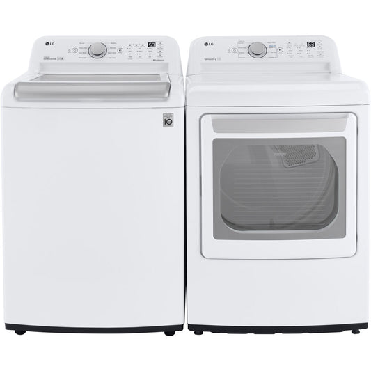LG - 4.8 Top Load Washer (WT7155CW) & 7.3 CF Gas Dryer (DLG7151W) - WT7155CW-G-KIT