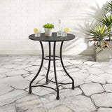 Crosley Furniture - Astrid Indoor/Outdoor Metal Bistro Table Matte Black