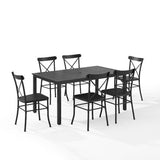 Crosley Furniture - Astrid 7Pc Outdoor Metal Dining Set Matte Black - Dining Table & 6 Chairs