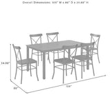 Crosley Furniture - Astrid 7 Pc Outdoor Metal Dining Set Matte Black - Dining Table & 6 Chairs