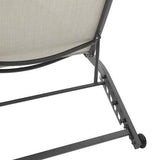 Crosley Furniture - Weaver 2Pc Outdoor Sling Chaise Lounge Set Light Gray/Matte Black - 2 Lounge Chairs