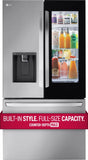 LG - 26 cu. ft. Smart InstaView Counter Depth MAX French Door Refrigerator in PrintProof Stainless Steel - LRFOC2606S