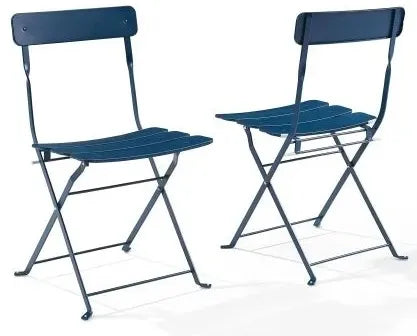 Crosley Furniture - Karlee 3 Pc Indoor/Outdoor Metal Bistro Set Navy - Bistro Table & 2 Chairs