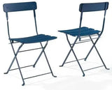 Crosley Furniture - Karlee 3Pc Indoor/Outdoor Metal Bistro Set Navy - Bistro Table & 2 Chairs